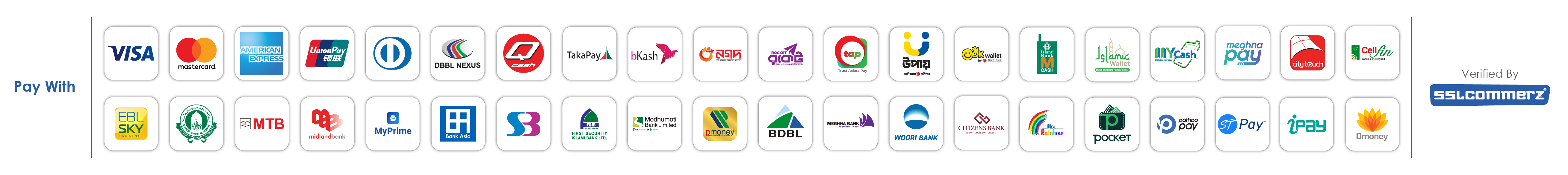 Accepted payment methods at HostingBangladesh